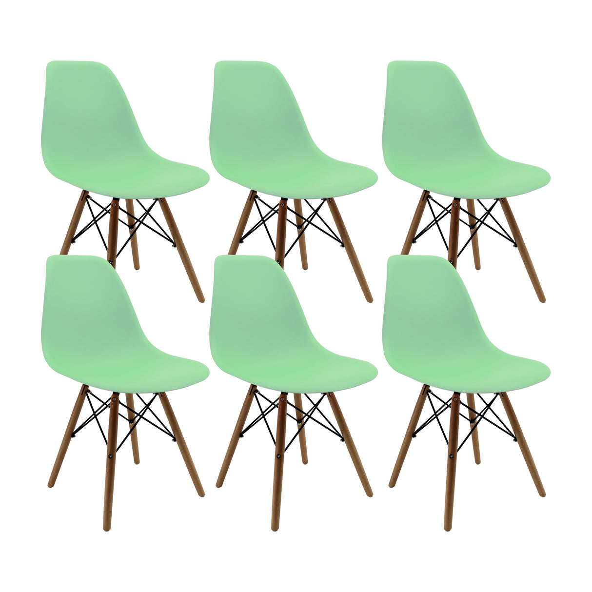 Set x 6 Sillas DKR Tipo Eames Verde Claro BoxBit