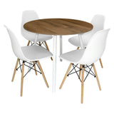 Comedor Redondo Amaretto más 4 sillas DKR Tipo Eames BoxBit